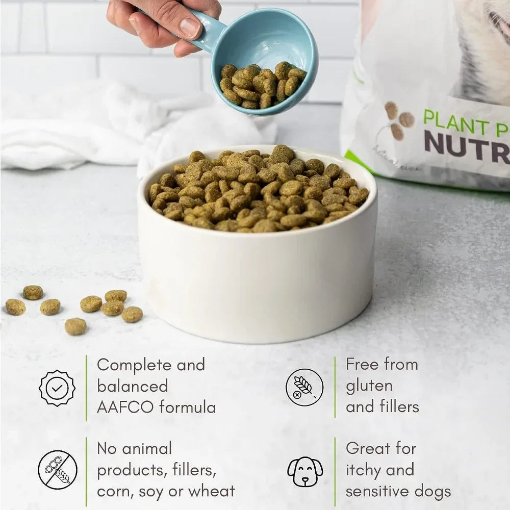 Vegan Kibble Dry Dog Food (24 LB) | Plant Based Protein with Added Taurine for Sensitive Stomach and Skin | Adult Dog Food