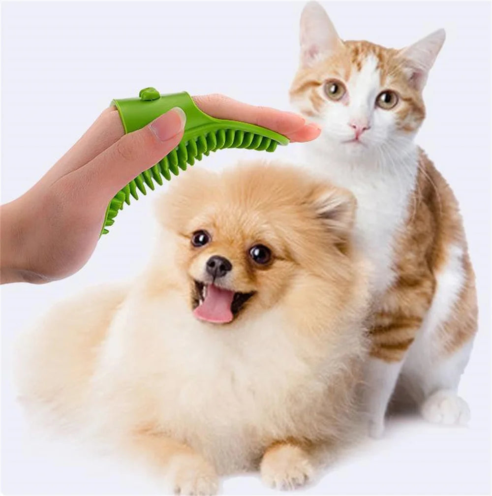 Pet Bath Brush Soft Rubber Cat Dog Massage Comb Grooming Glove Hair Remover Cleaning Tool Cat Scratch Itches Toy